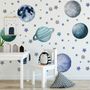 Watercolor Planets and Stars Wall Decal Sticker