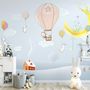 Cartoon Winterscape and Rabbit Flying Wallpaper Mural