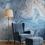 Papier peint panoramique à motifs de vagues turquoises