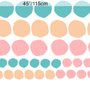 Pink Blau Bunte Doodle Polka Dots Wandtattoo