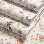 Papier Peint Panoramique Enfants avec Chiots et Fleurs Aquarelle