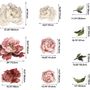 Soft Red Peony Floral Wall Decal Sticker