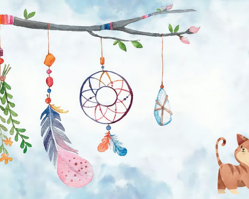 Watercolor Colorful Feather Wallpaper Mural