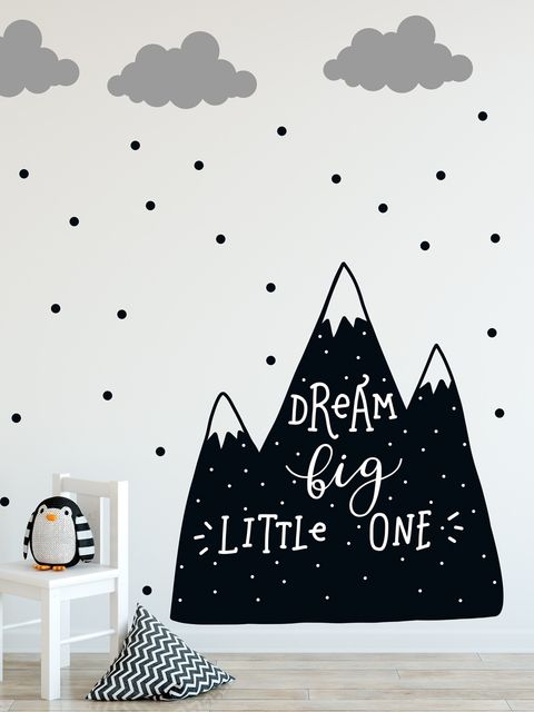 Kinder Schwarze Berge und Dunkler Mond Wandtattoo