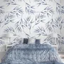Watercolor Green Olive Leaves Pattern Wallpaper Mural