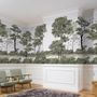 Monochrome Watercolor Big Trees Wallpaper Mural
