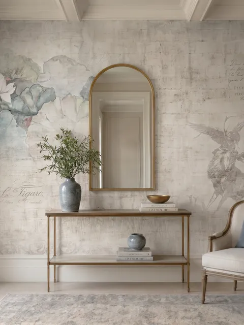 Nostalgic Lotus Flowers Wallpaper Mural