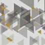 Watercolor Yellow Gray Triangle Geometric Wallpaper Mural