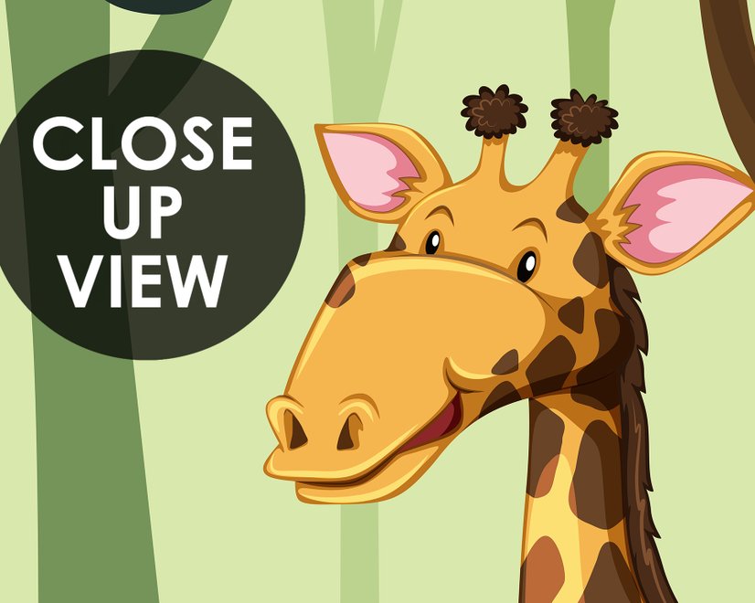 Cartoon Animals in the Forest Wallpaper Mural