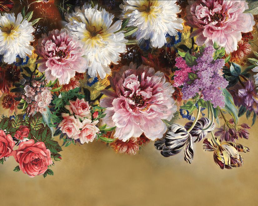 Retro Colorful Flowers Wallpaper Mural