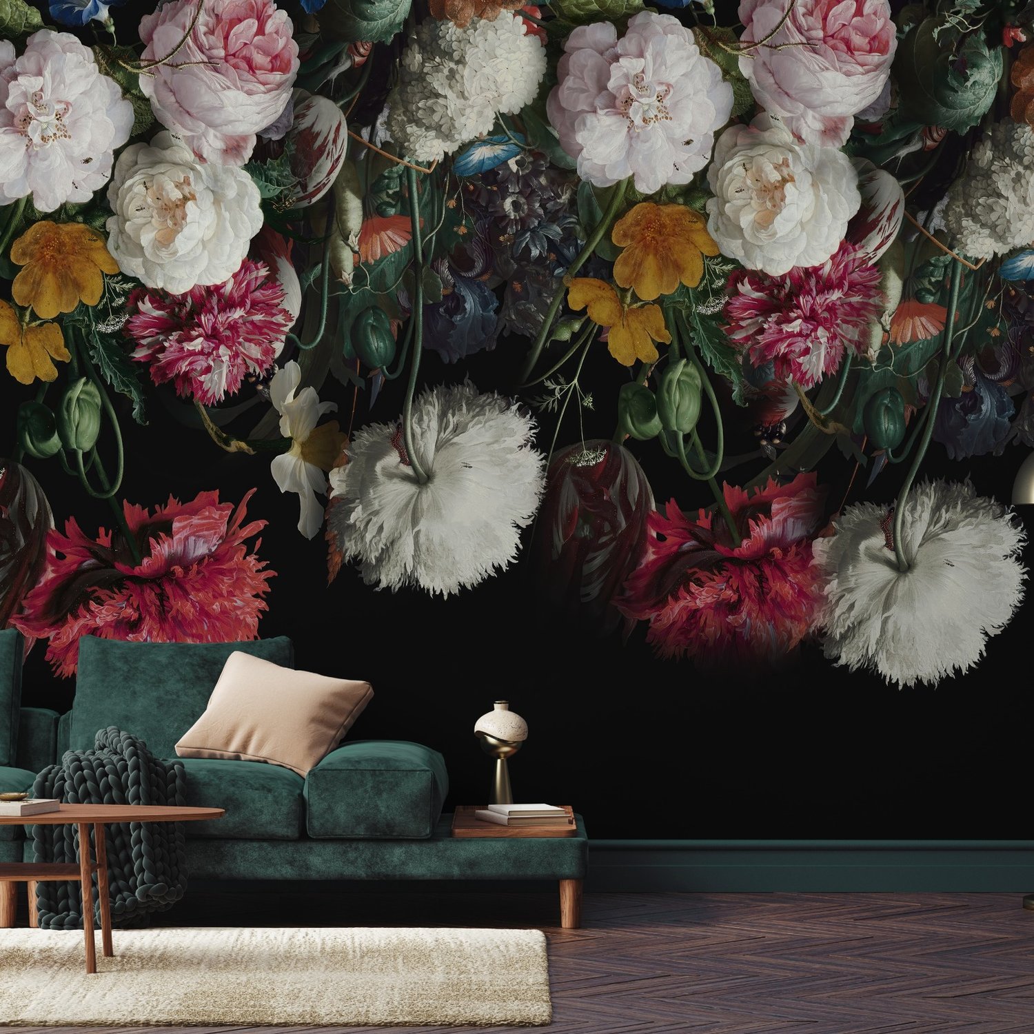 Dutch Floral Style Flower Bouquet Wallpaper Mural - Peel and Stick
