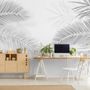 Dark Tropical Leaf Wallpaper Mural