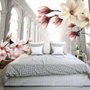 Magnolienblüte mit Säule Fototapete