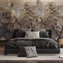3D Look Faux Embossed Floral Wallpaper Mural