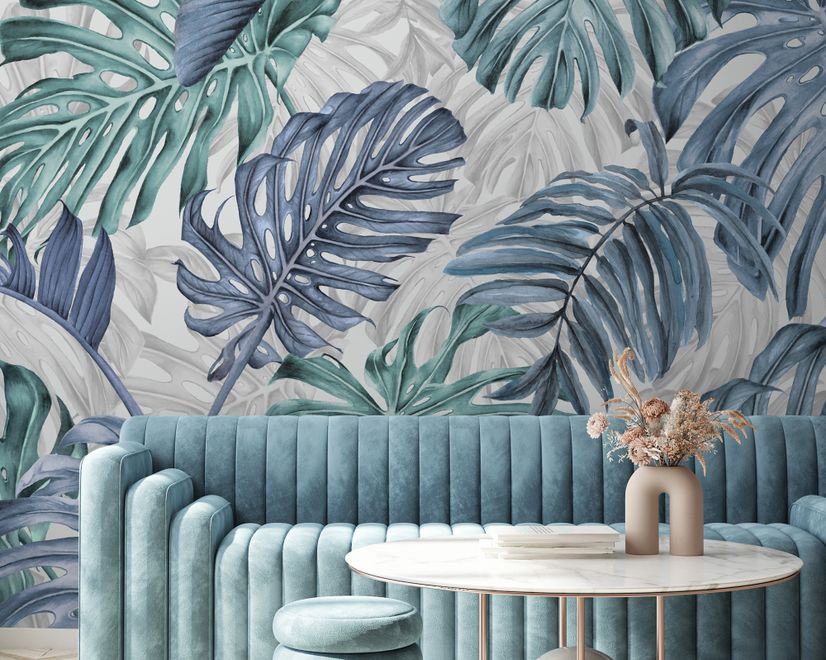 Tropical Leaf Pattern Wallpaper Mural