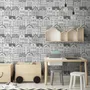Papier peint panoramique de la maison des enfants en noir et blanc