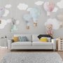 Teddy Bear Clouds and Balloons Wallpaper Mural