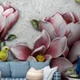 3D Embossed Look  Lily Flower Wallpaper Mural