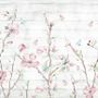 Papier peint panoramique fleurs de cerisier aquarelle