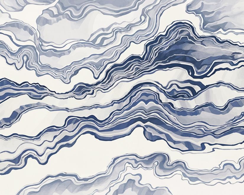 Nordic Abstract Waves Wallpaper Mural