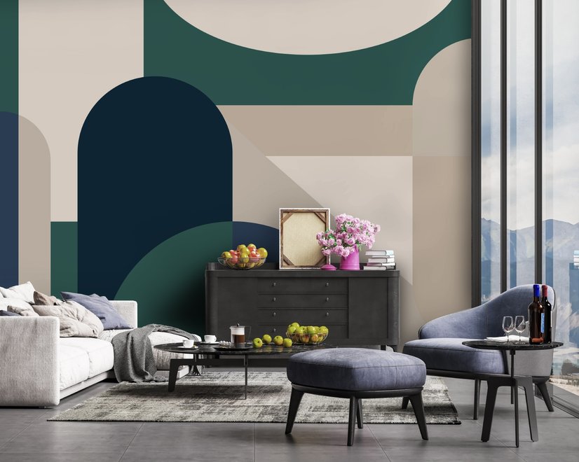 Geometric Abstract Shape Art Deco Wallpaper Mural