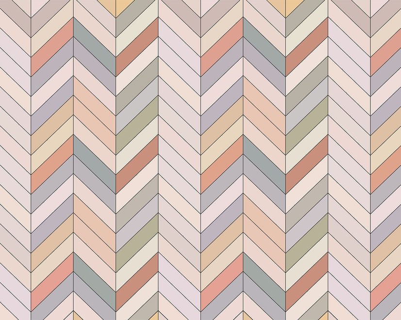 Papier peint panoramique vintage à chevrons