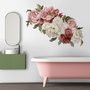 Weiches Rotes Pfingstrosen Blumen Wandtattoo