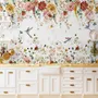 Watercolor Soft Floral with Birds Wallpaper Mural