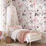 Kids Nursery Floral Pink Rose Pattern Wallpaper Mural