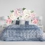 Stickers muraux bouquet floral de pivoine rose et bleue