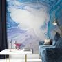 Abstract Turquoise Wave Pattern Wallpaper Mural