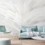 Monochrome Feather Pattern Wallpaper Mural