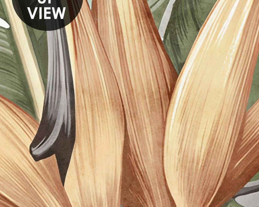 Soft Banana Leaf Pattern Wallpaper Mural
