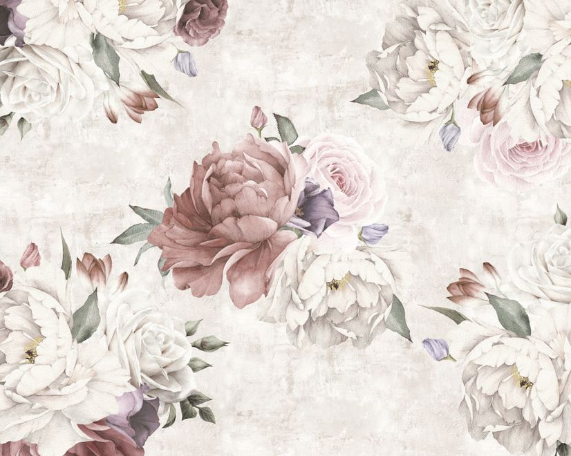 Soft Peony Floral Wallpaper Mural