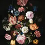 Elegant Dutch Dark Floral Bouquet Wallpaper Mural