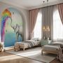 Kids Elephant with Watercolor Rainbow Wallpaper Mural