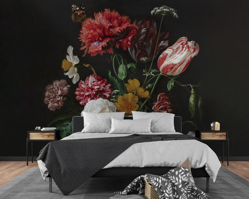 Dutch Florals Still Life Flowers in Vase Wallpaper Mural