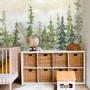 Watercolor Pine Tree Kids Nursery Forest Wallpaper Mural