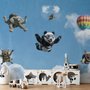 Kids Playful Animal Skydiving Wallpaper Mural