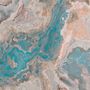Turquoise Brown Wave Brush Wallpaper Mural