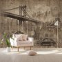 Europäische Vintage Stadt mit Brooklyn Bridge Fototapete
