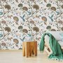 Papier peint fleur vintage colibri