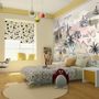 Kids World Map with Charcoal Famous Landmarks Wallpaper Mural