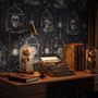 Dark Romantic  Gothic Skull Cage Wallpaper Mural 