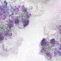Lila Ornament Floral mit kleinem Schmetterling Fototapete