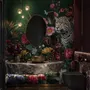 Elegante Tropische Botanische Blumen- und Leoparden-Fototapete
