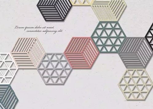 Fototapete mit geometrischen hexagonalen Formen