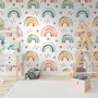 Kinder Bunte Regenbogen mit Tropfen Fototapete