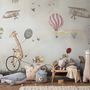 Vintage Hot Air Balloon and Rainbow Wallpaper Mural