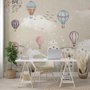 Kinderzimmer Fototapete Cartoon Winter und Kleiner Heißluftballon